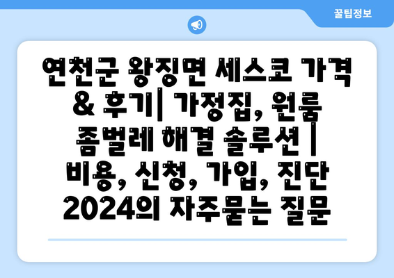 연천군 왕징면 세스코 가격 & 후기| 가정집, 원룸 좀벌레 해결 솔루션 | 비용, 신청, 가입, 진단 2024