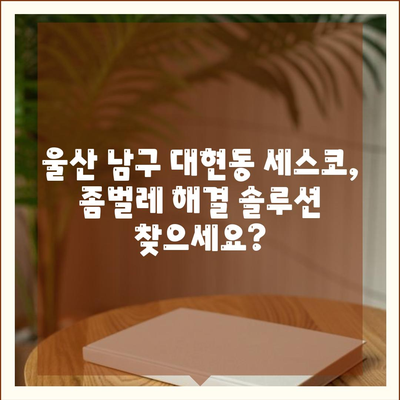 울산 남구 대현동 세스코 가격 & 후기| 가정집, 원룸, 좀벌래 해결 솔루션 | 비용, 신청, 가입, 진단 2024