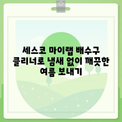 여름철 위생 관리, 세스코 마이랩 배수구 클리너로 깔끔하게! | 배수구 청소, 악취 제거, 여름철 위생 팁