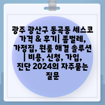 광주 광산구 동곡동 세스코 가격 & 후기| 좀벌레, 가정집, 원룸 해결 솔루션 | 비용, 신청, 가입, 진단 2024