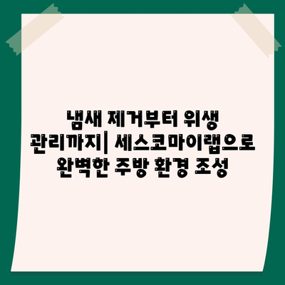 주방 청소, 세스코마이랩으로 간편하게 끝내기 | 주방 청소 꿀팁, 세척, 위생, 냄새 제거