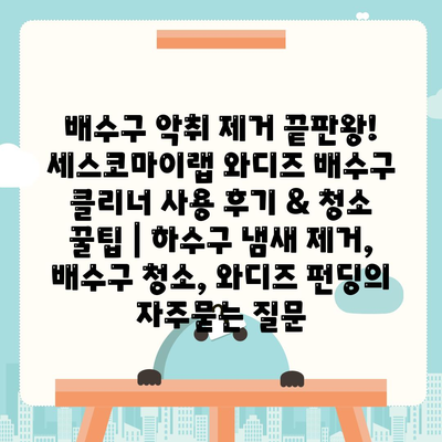 배수구 악취 제거 끝판왕! 세스코마이랩 와디즈 배수구 클리너 사용 후기 & 청소 꿀팁 | 하수구 냄새 제거, 배수구 청소, 와디즈 펀딩