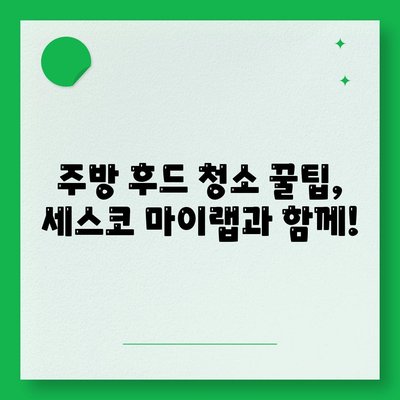 주방 후드 청소, 이제 세스코 마이랩 주방후드 세정제로 새롭게! | 주방 후드 청소, 세척, 세정, 꿀팁