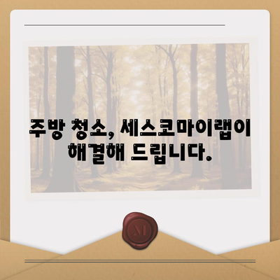 주방 문제 해결사! 세스코마이랩 기름때 제거 & 배수구 냄새 제거 솔루션 | 주방 청소, 기름때 제거, 배수구 악취 제거, 세스코마이랩