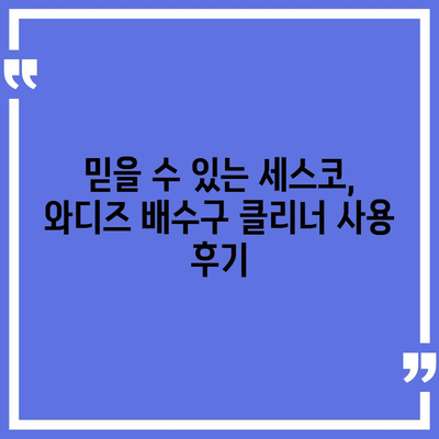 세스코 와디즈 배수구 클리너로 화장실 하수구 관리 끝판왕 되기 | 효과적인 배수구 청소, 막힘 해결, 악취 제거