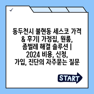 동두천시 불현동 세스코 가격 & 후기| 가정집, 원룸, 좀벌레 해결 솔루션 | 2024 비용, 신청, 가입, 진단