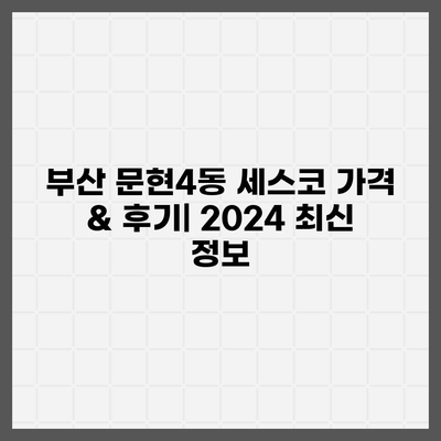 부산 남구 문현4동 세스코 가격 & 후기 (2024) | 가정집, 원룸, 좀벌레 해결 솔루션