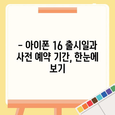 아이폰 16 사전 예약 기간 예상