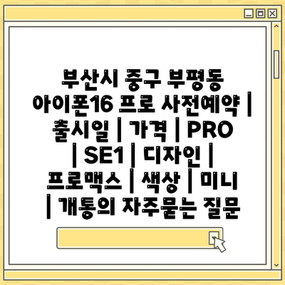 부산시 중구 부평동 아이폰16 프로 사전예약 | 출시일 | 가격 | PRO | SE1 | 디자인 | 프로맥스 | 색상 | 미니 | 개통