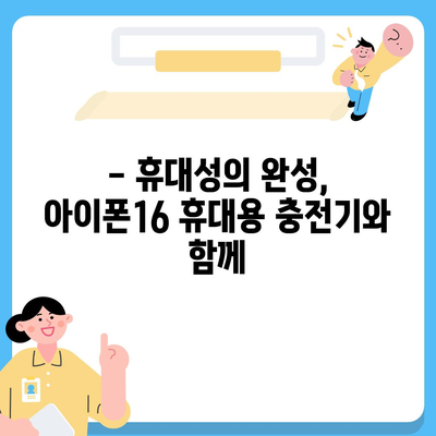 아이폰16 휴대용 충전기 | 휴대성의 정의