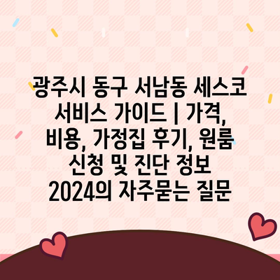 광주시 동구 서남동 세스코 서비스 가이드 | 가격, 비용, 가정집 후기, 원룸 신청 및 진단 정보 2024