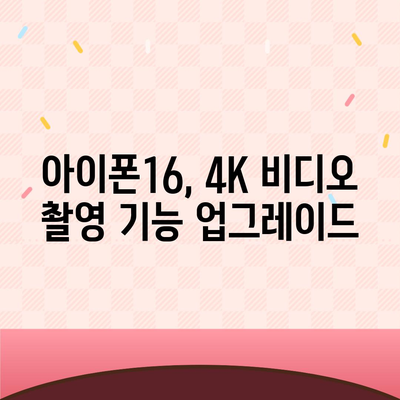 아이폰16 후면 카메라, 4K 비디오 촬영 능력 향상