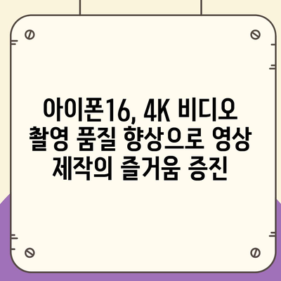 아이폰16 후면 카메라, 4K 비디오 촬영 능력 향상