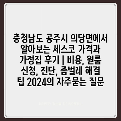 충청남도 공주시 의당면에서 알아보는 세스코 가격과 가정집 후기 | 비용, 원룸 신청, 진단, 좀벌레 해결 팁 2024