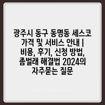 광주시 동구 동명동 세스코 가격 및 서비스 안내 | 비용, 후기, 신청 방법, 좀벌래 해결법 2024