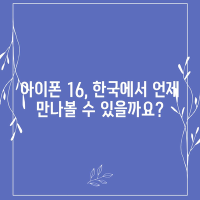 아이폰 16 한국 출시일 공개 | 1차 출시는 언제?