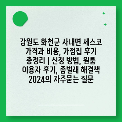 강원도 화천군 사내면 세스코 가격과 비용, 가정집 후기 총정리 | 신청 방법, 원룸 이용자 후기, 좀벌래 해결책 2024