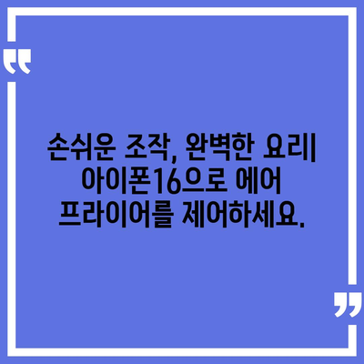 아이폰16 스마트 에어 프라이어 연동 | 건강한 요리의 미래