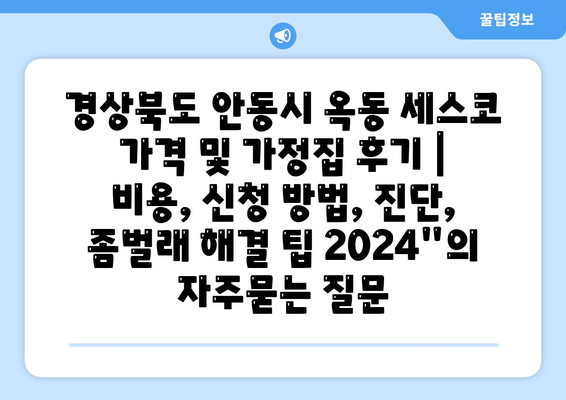 경상북도 안동시 옥동 세스코 가격 및 가정집 후기 | 비용, 신청 방법, 진단, 좀벌래 해결 팁 2024"