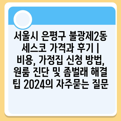 서울시 은평구 불광제2동 세스코 가격과 후기 | 비용, 가정집 신청 방법, 원룸 진단 및 좀벌래 해결 팁 2024