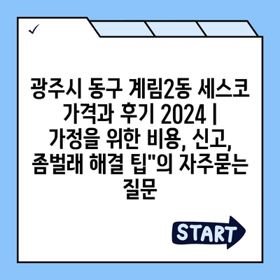 광주시 동구 계림2동 세스코 가격과 후기 2024 | 가정을 위한 비용, 신고, 좀벌래 해결 팁"