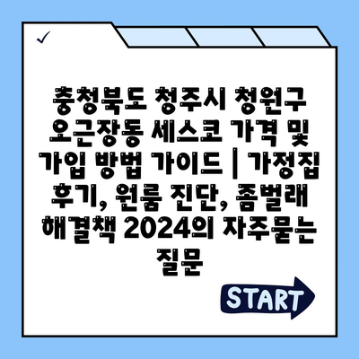 충청북도 청주시 청원구 오근장동 세스코 가격 및 가입 방법 가이드 | 가정집 후기, 원룸 진단, 좀벌래 해결책 2024