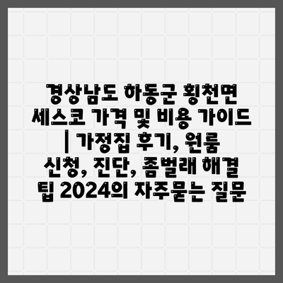 경상남도 하동군 횡천면 세스코 가격 및 비용 가이드 | 가정집 후기, 원룸 신청, 진단, 좀벌래 해결 팁 2024