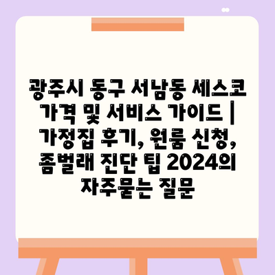 광주시 동구 서남동 세스코 가격 및 서비스 가이드 | 가정집 후기, 원룸 신청, 좀벌래 진단 팁 2024