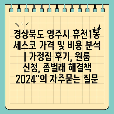 경상북도 영주시 휴천1동 세스코 가격 및 비용 분석 | 가정집 후기, 원룸 신청, 좀벌래 해결책 2024"