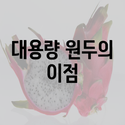 대용량 원두의 이점