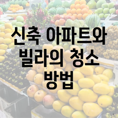 신축 아파트와 빌라의 청소 방법