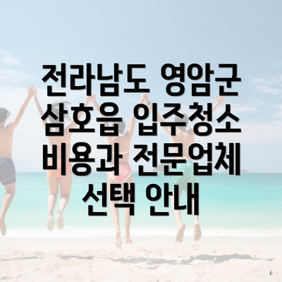 전라남도 영암군 삼호읍 입주청소 비용과 전문업체 선택 안내