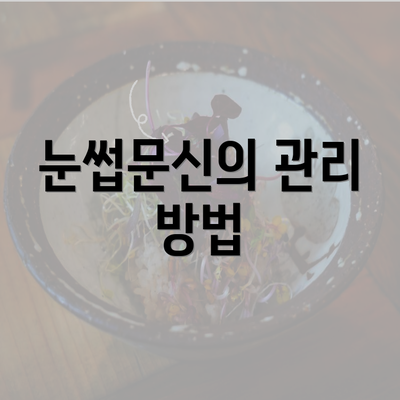 눈썹문신의 관리 방법