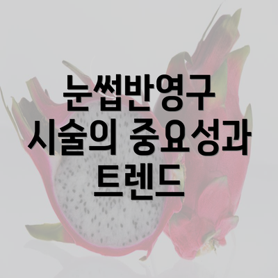눈썹반영구 시술의 중요성과 트렌드