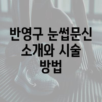 반영구 눈썹문신 소개와 시술 방법