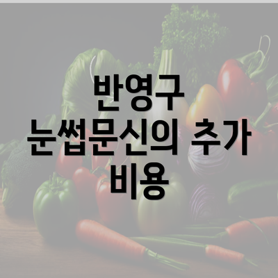 반영구 눈썹문신의 추가 비용
