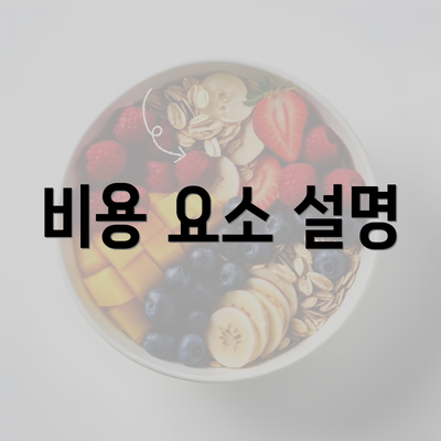 비용 요소 설명