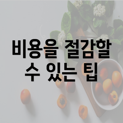 비용을 절감할 수 있는 팁