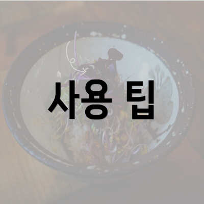 사용 팁