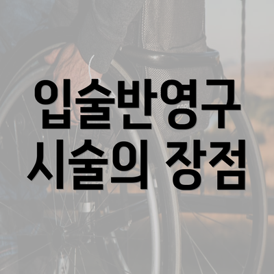 입술반영구 시술의 장점