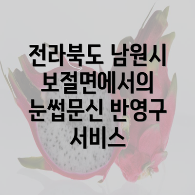 전라북도 남원시 보절면에서의 눈썹문신 반영구 서비스