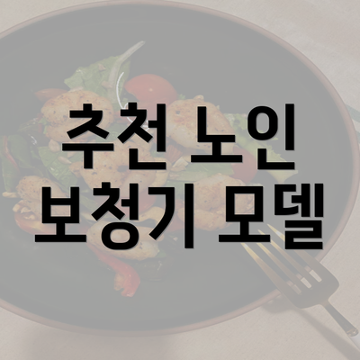 추천 노인 보청기 모델
