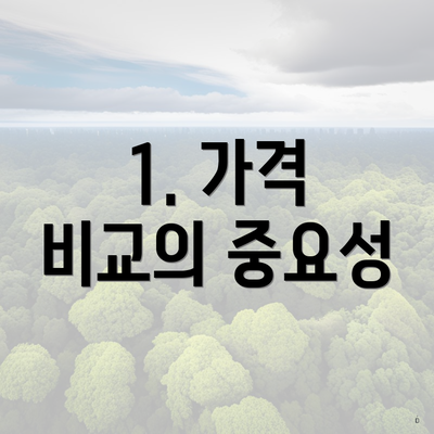 1. 가격 비교의 중요성
