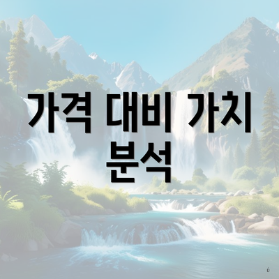 가격 대비 가치 분석
