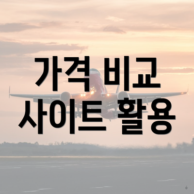 가격 비교 사이트 활용