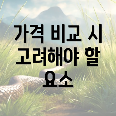 가격 비교 시 고려해야 할 요소