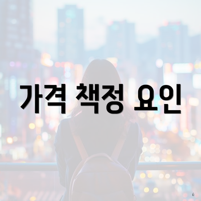 가격 책정 요인