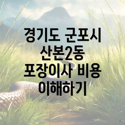 경기도 군포시 산본2동 포장이사 비용 이해하기