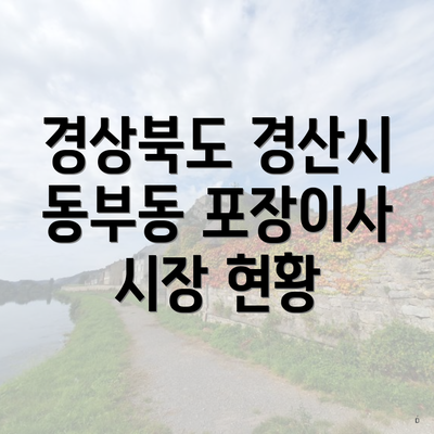 경상북도 경산시 동부동 포장이사 시장 현황