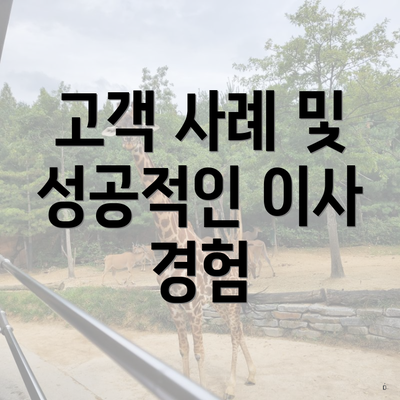 고객 사례 및 성공적인 이사 경험